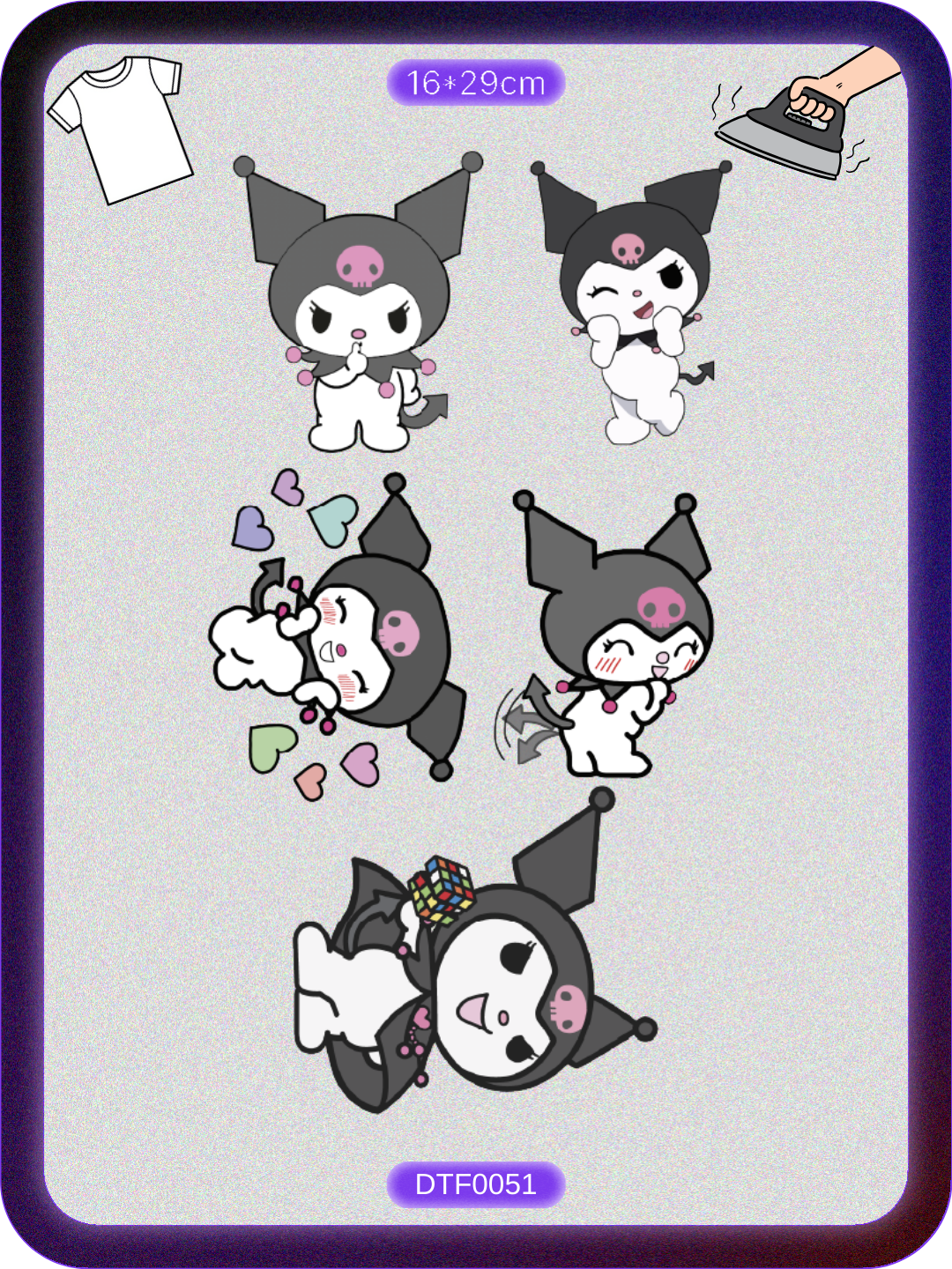 Kuromi 2 DTF Transfer Paper A4 - Iron-On