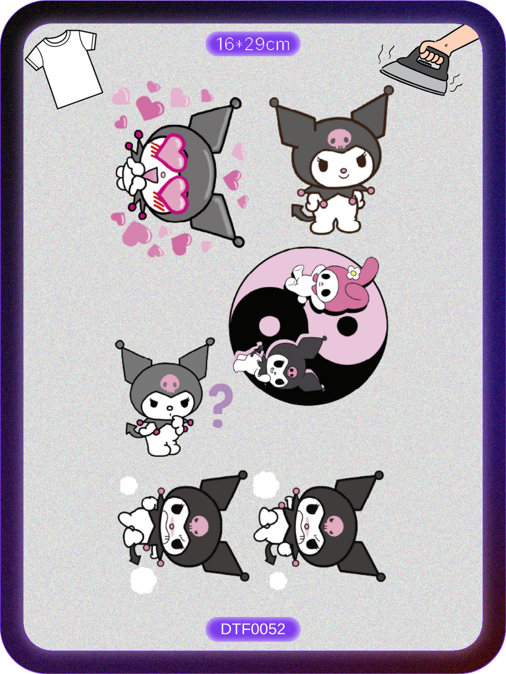 Kuromi 2 DTF Transfer Kağıdı A4 - Ütüyle Yapıştır