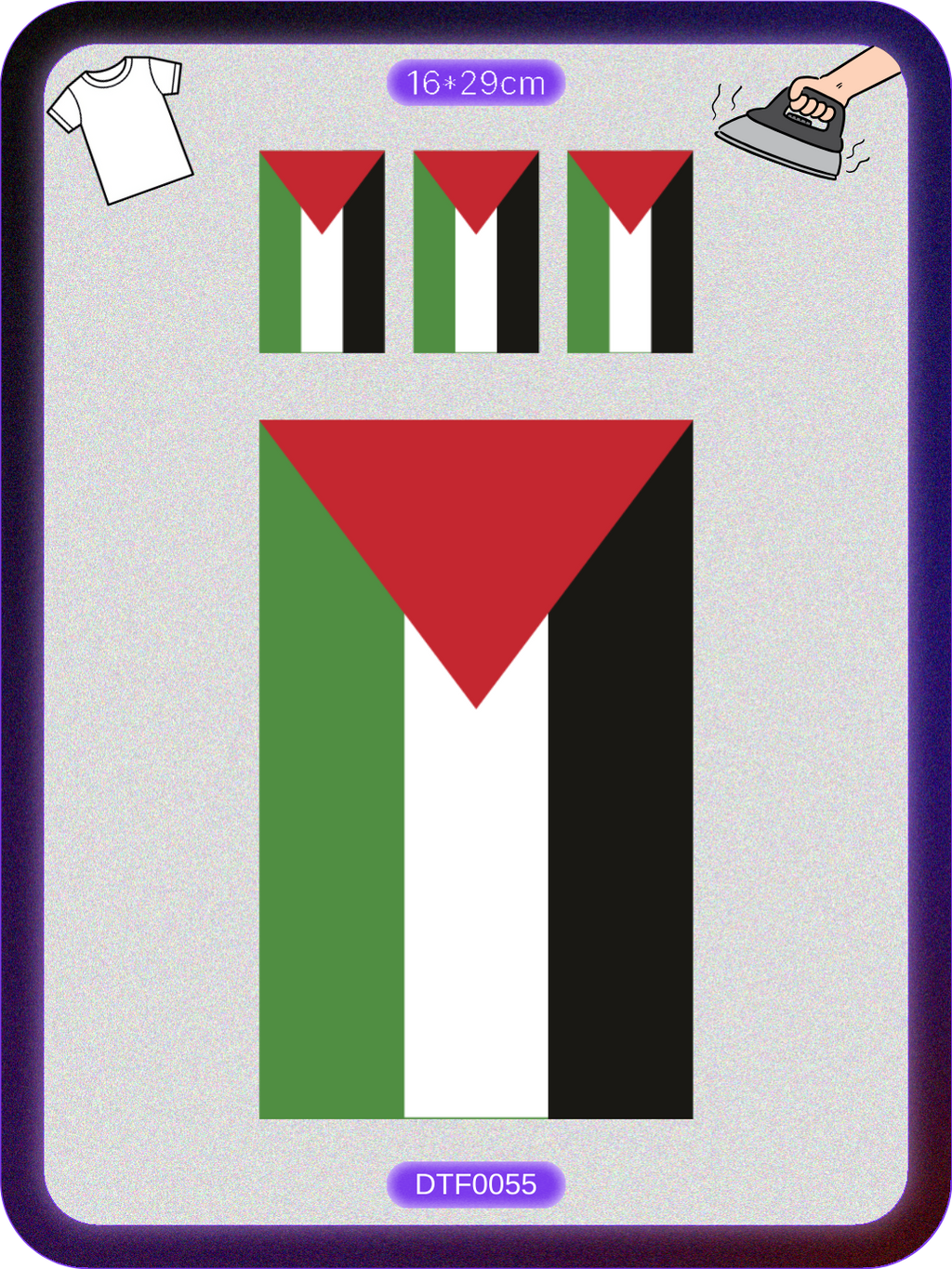 Filistin Bayrağı 1 DTF Transfer Kağıdı A4 - Ütüyle Yapıştır