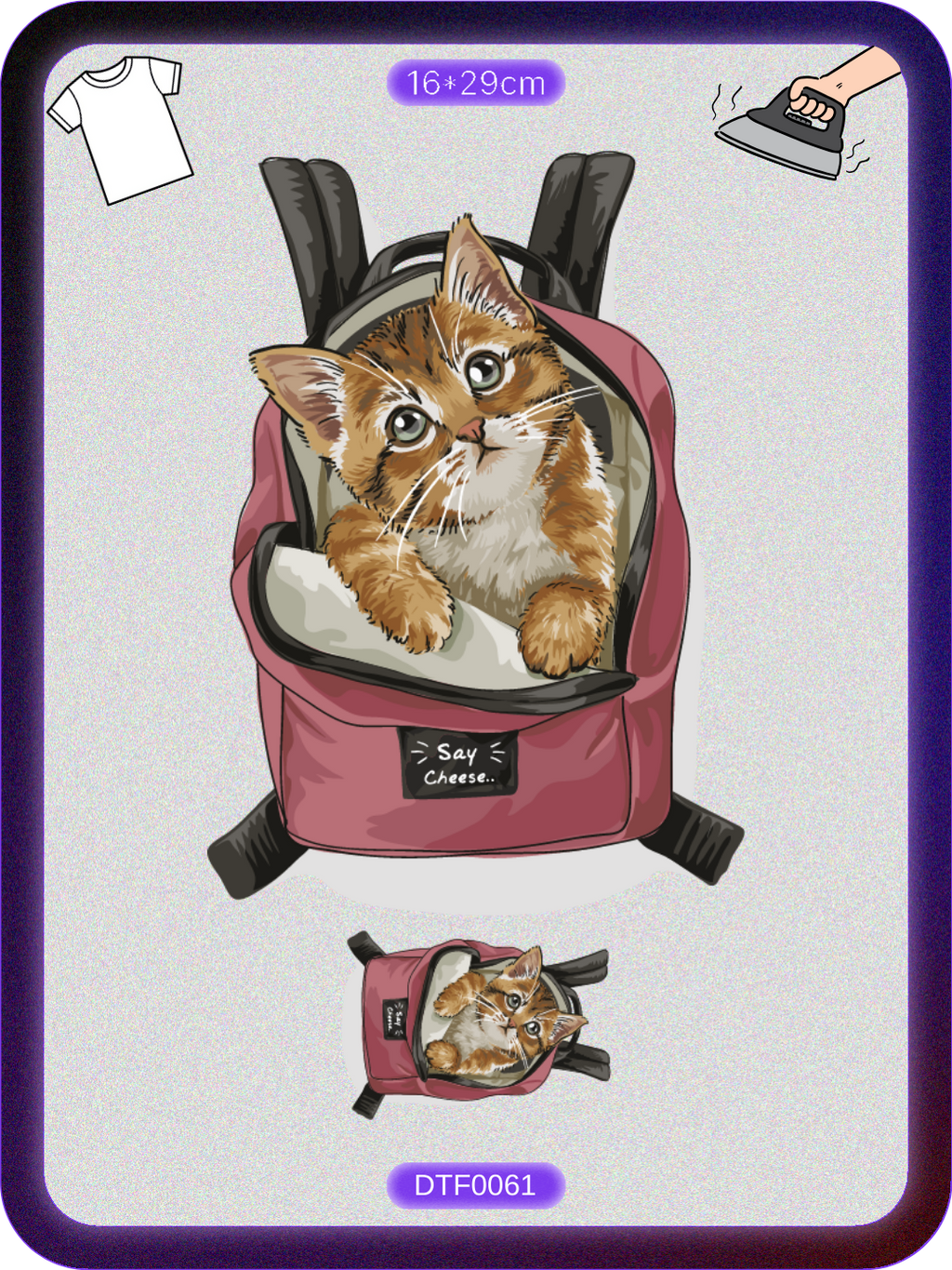 Kedi 1 DTF Transfer Kağıdı A4 - Ütüyle Yapıştır