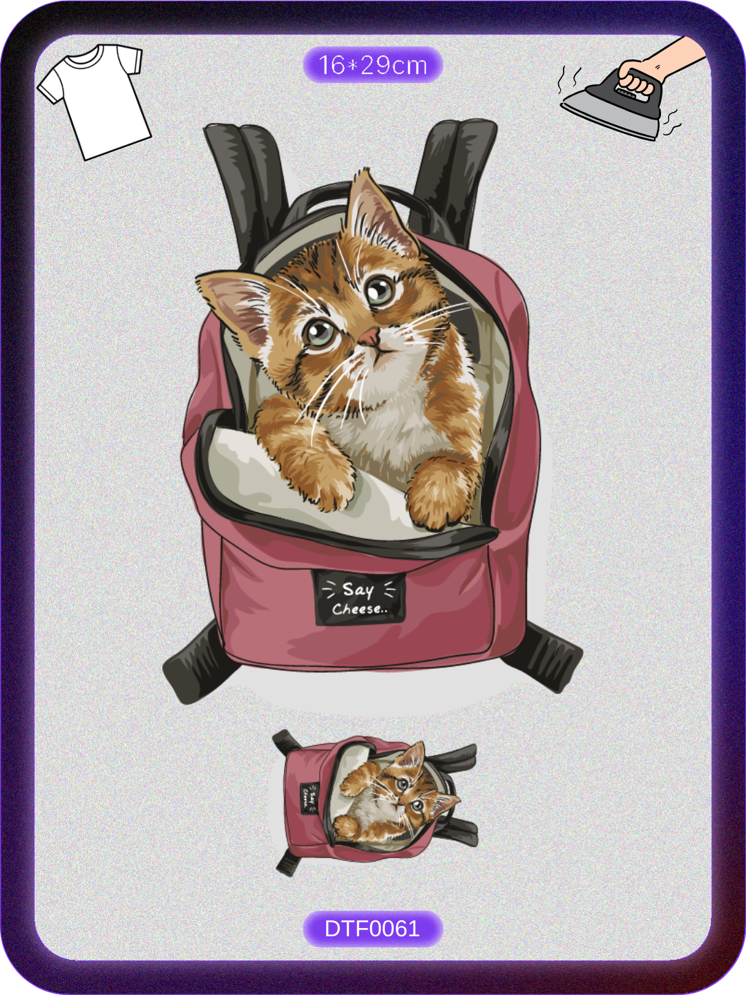 Kedi 1 DTF Transfer Kağıdı A4 - Ütüyle Yapıştır