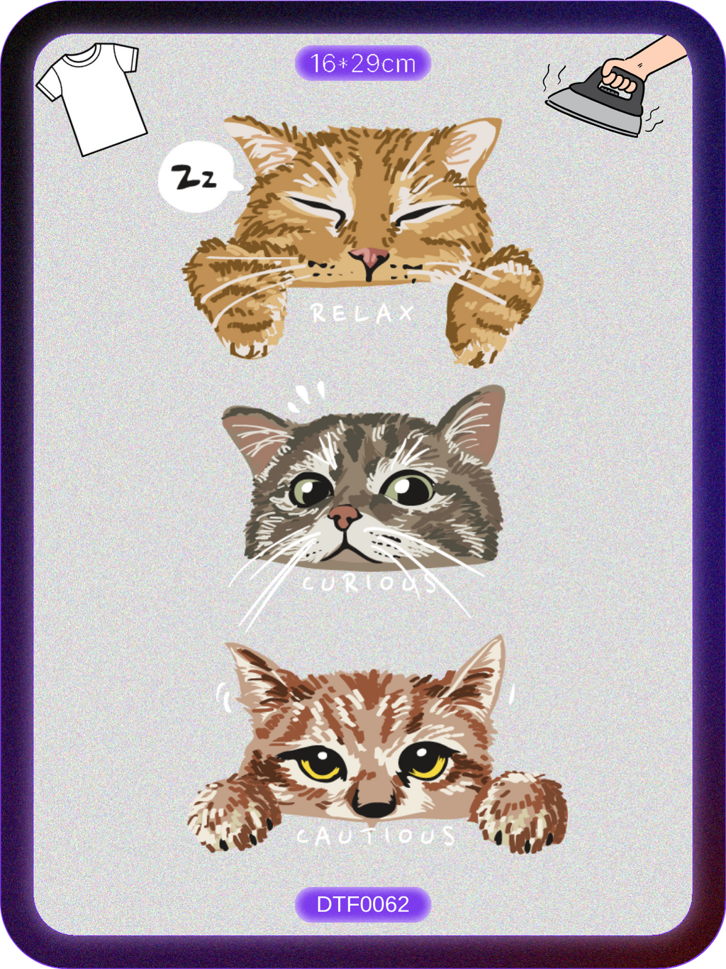 Kedi 2 DTF Transfer Kağıdı A4 - Ütüyle Yapıştır