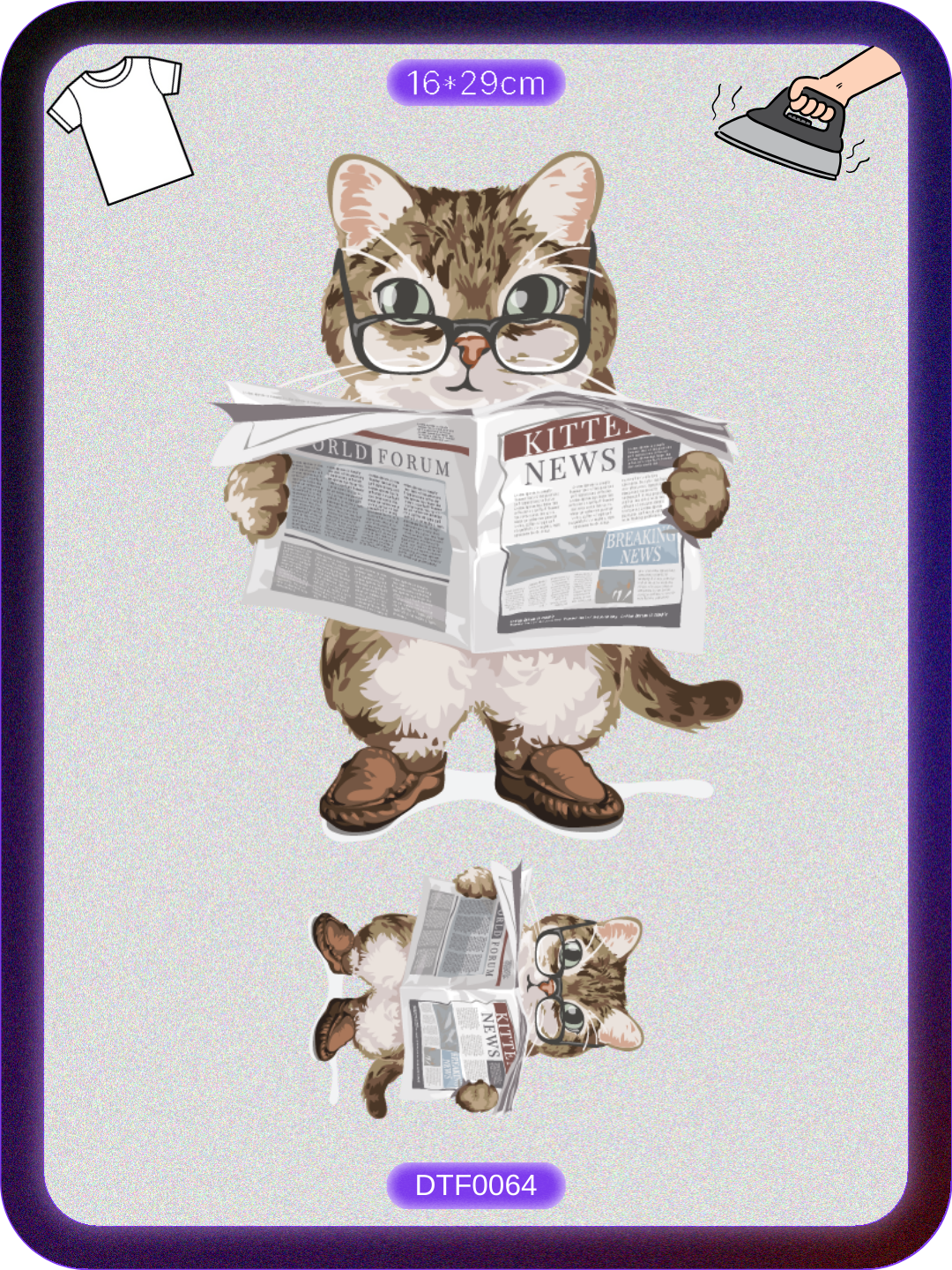 Kedi 3 DTF Transfer Kağıdı A4 - Ütüyle Yapıştır