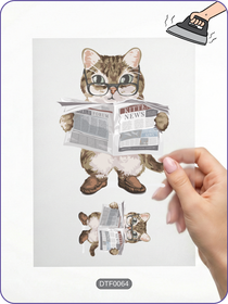 Kedi 3 DTF Transfer Kağıdı A4 - Ütüyle Yapıştır
