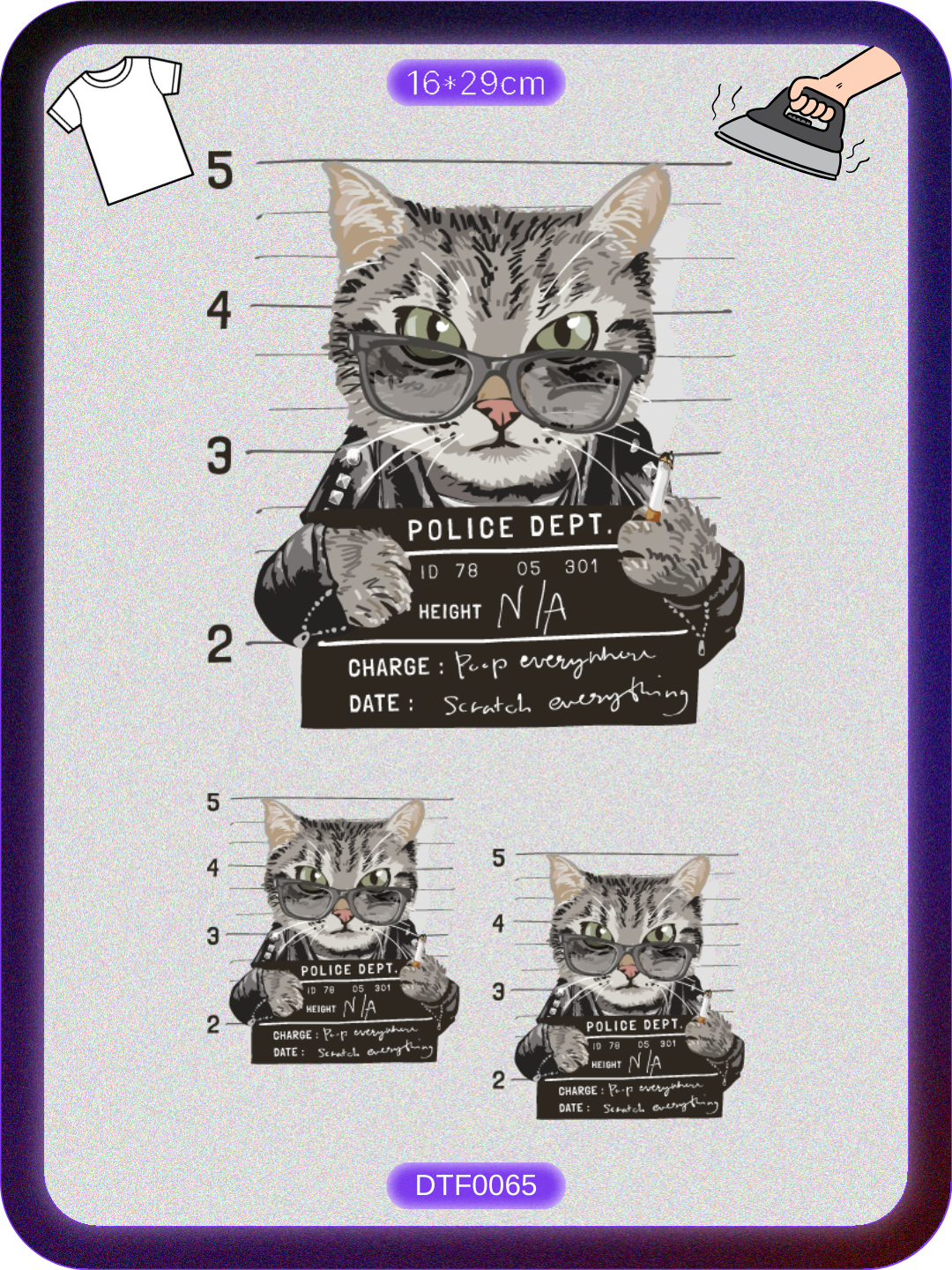 Kedi 4 DTF Transfer Kağıdı A4 - Ütüyle Yapıştır Ürün ana görseli