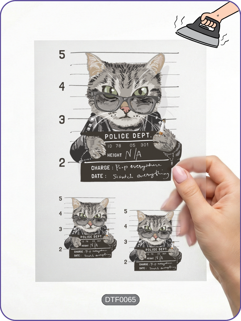 Kedi 4 DTF Transfer Kağıdı A4 - Ütüyle Yapıştır