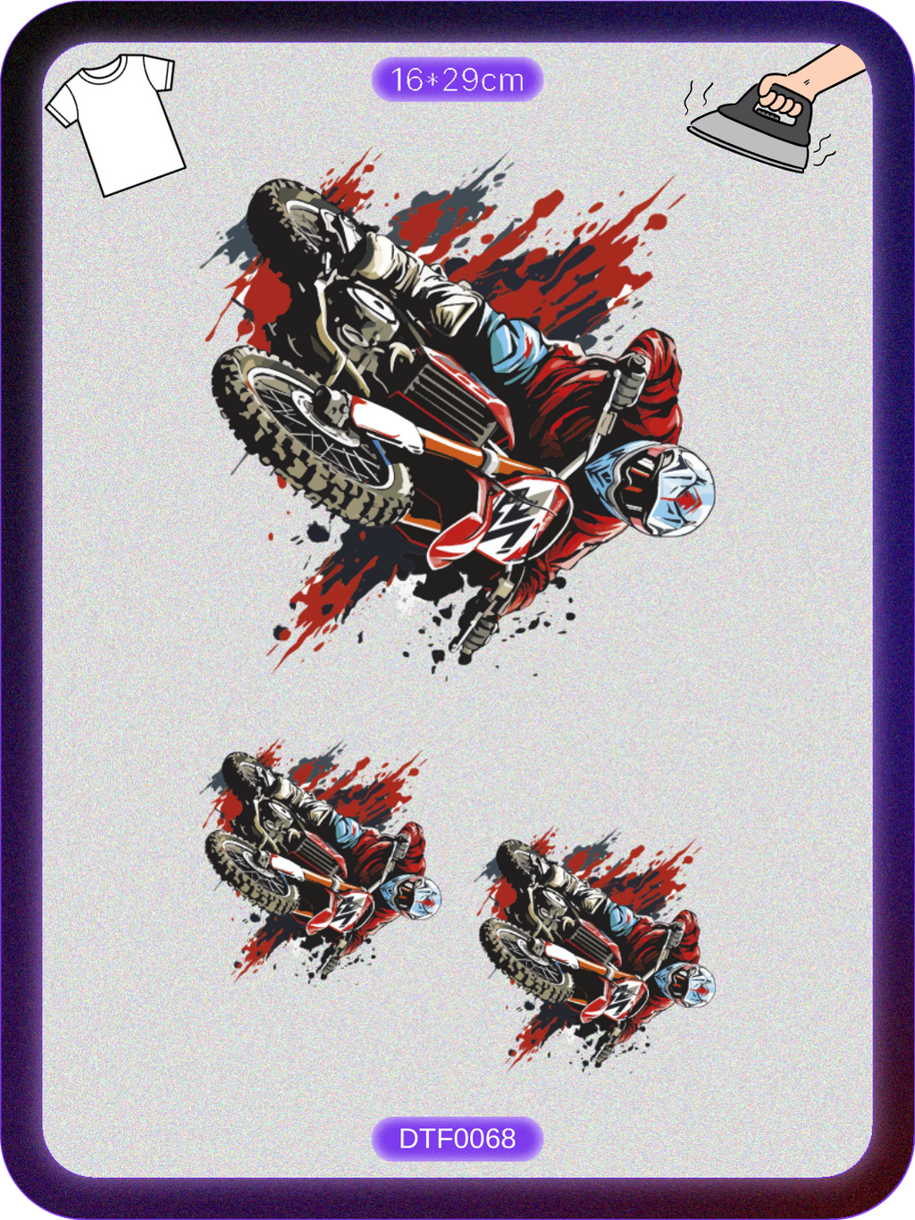 Motosiklet 3 DTF Transfer Kağıdı A4 - Ütüyle Yapıştır