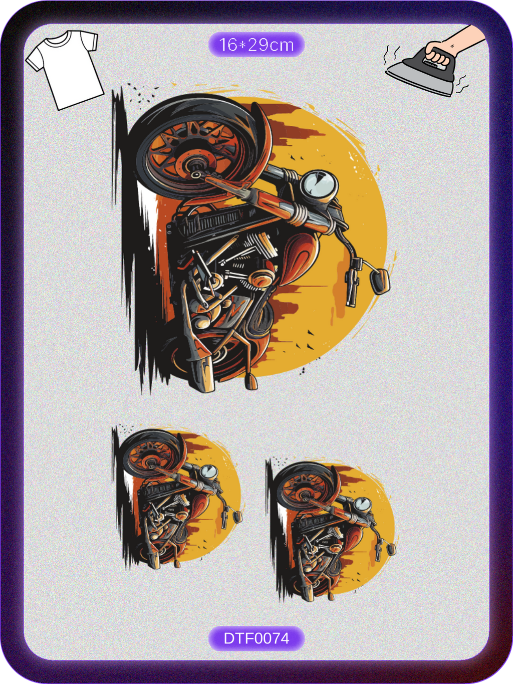 Motosiklet 9 DTF Transfer Kağıdı A4 - Ütüyle Yapıştır