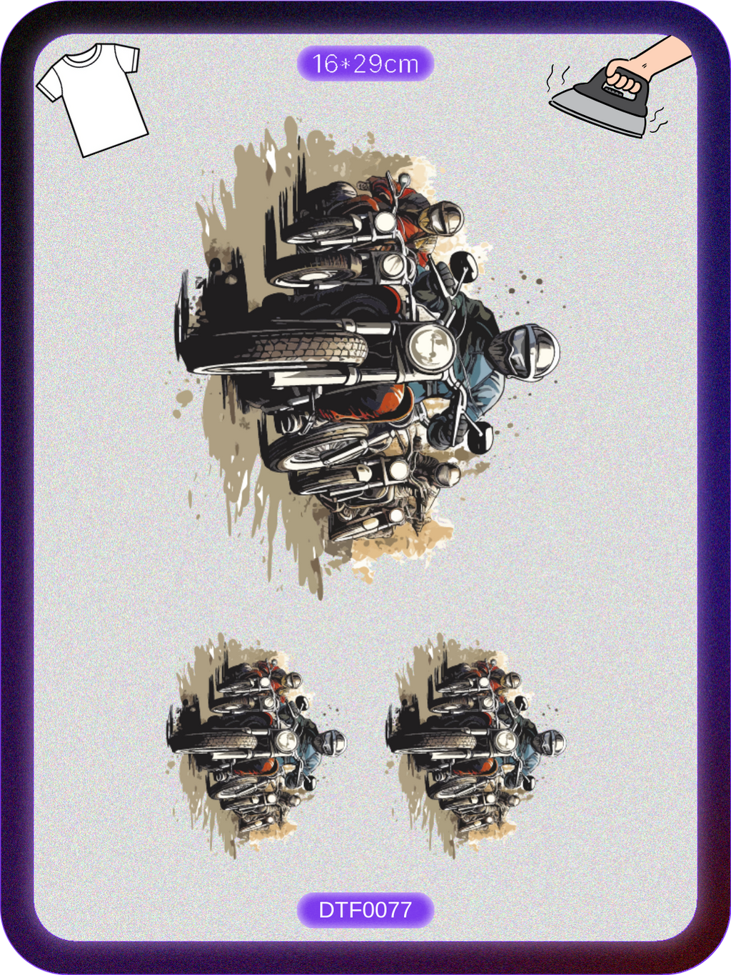 Motosiklet 12 DTF Transfer Kağıdı A4 - Ütüyle Yapıştır
