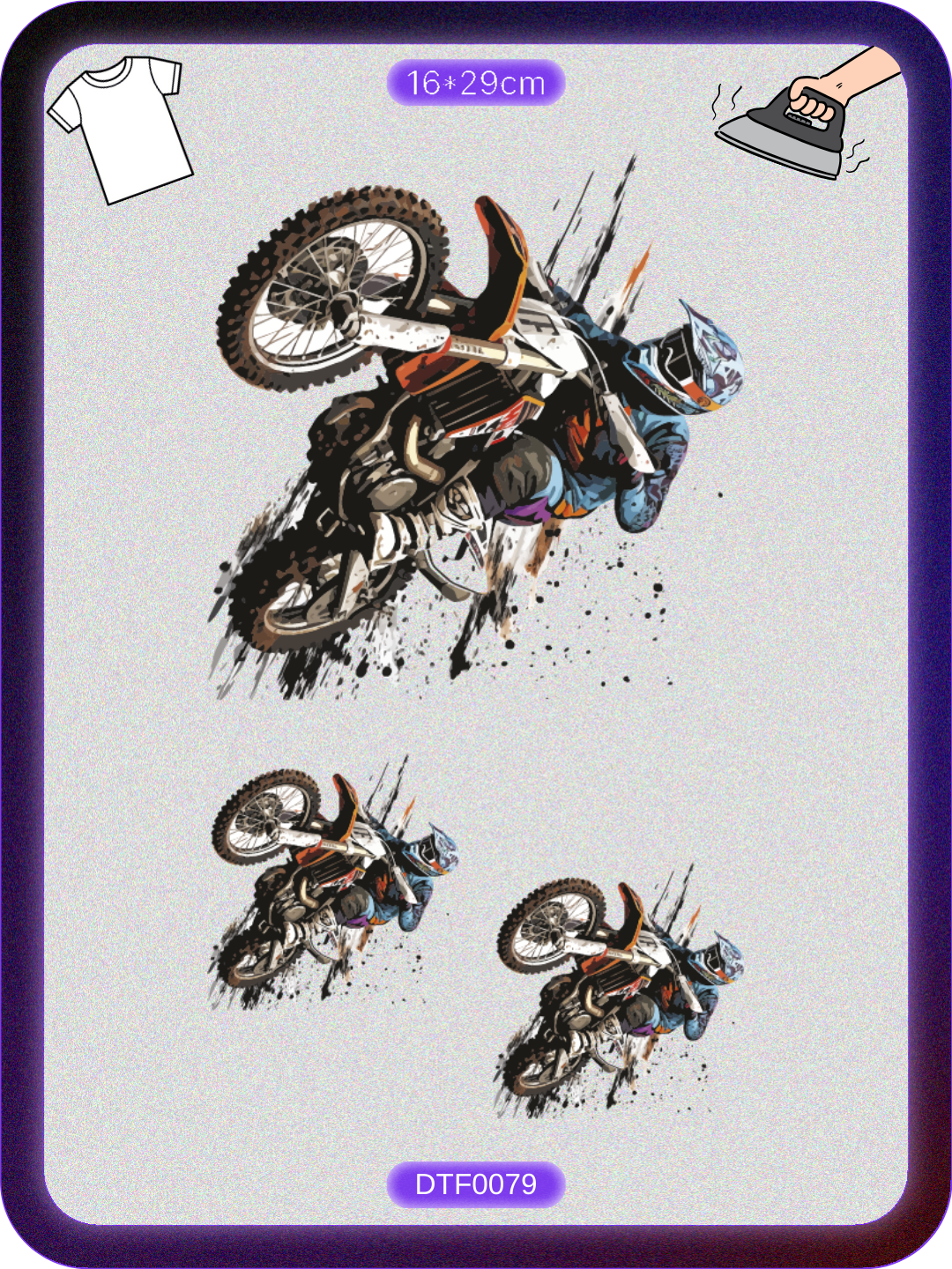 Motosiklet 14 DTF Transfer Kağıdı A4 - Ütüyle Yapıştır