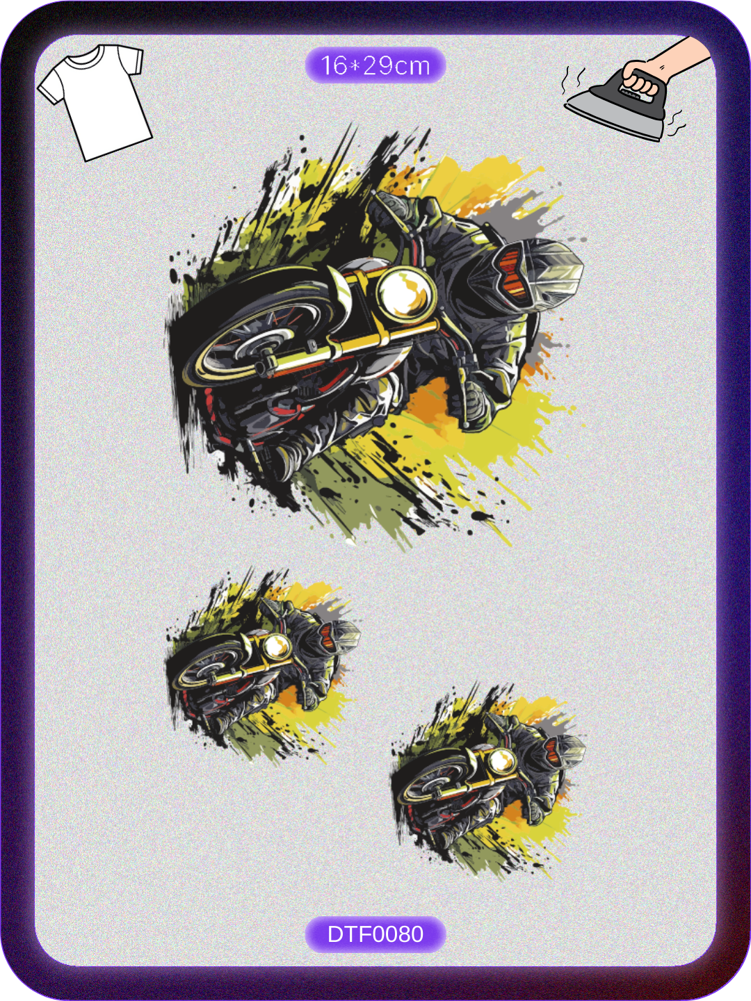 Motosiklet 15 DTF Transfer Kağıdı A4 - Ütüyle Yapıştır
