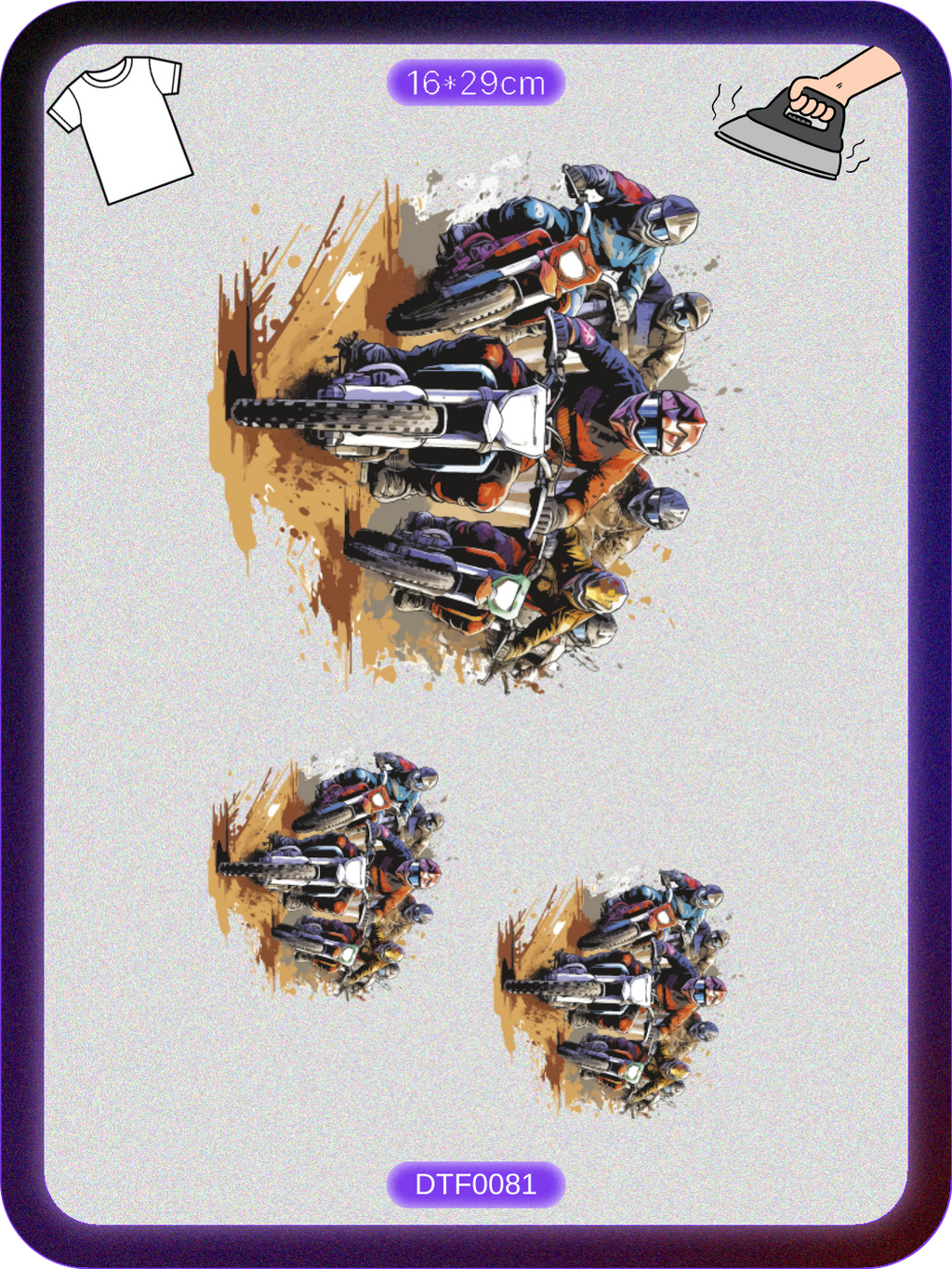 Motosiklet 16 DTF Transfer Kağıdı A4 - Ütüyle Yapıştır