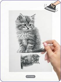 Kedi 5 DTF Transfer Kağıdı A4 - Ütüyle Yapıştır