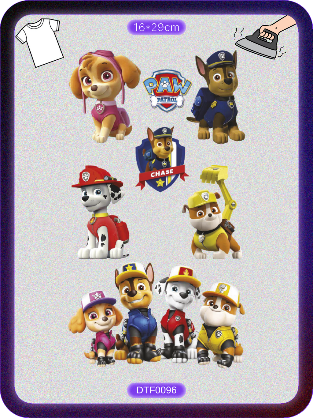 Paw Patrol 4 DTF Transfer Kağıdı A4 - Ütüyle Yapıştır