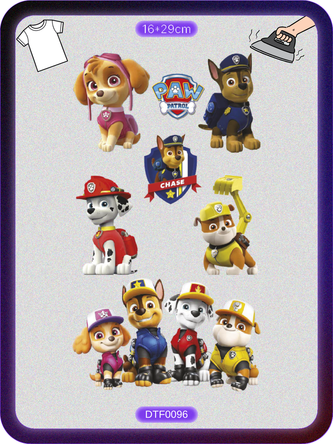 Paw Patrol 4 DTF Transfer Kağıdı A4 - Ütüyle Yapıştır