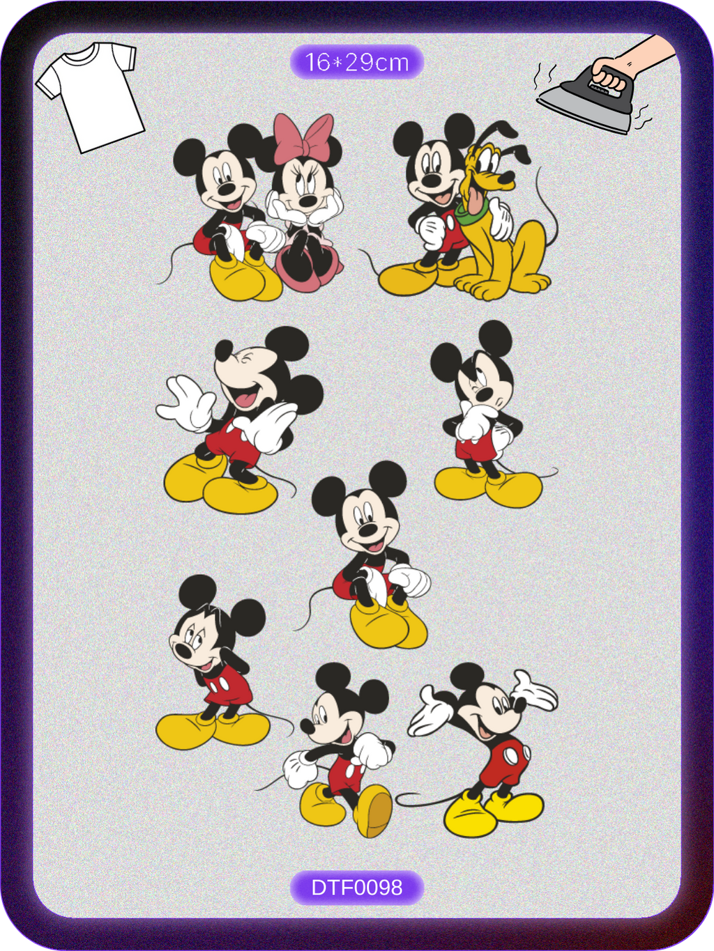 Mickie Mouse 1 DTF Transfer Kağıdı A4 - Ütüyle Yapıştır