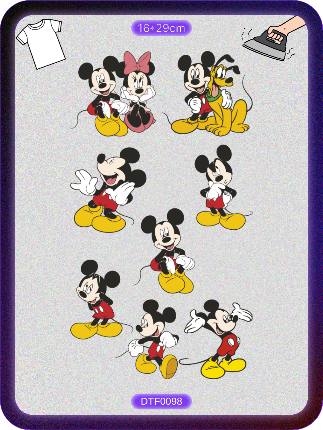 Mickie Mouse 1 DTF Transfer Kağıdı A4 - Ütüyle Yapıştır