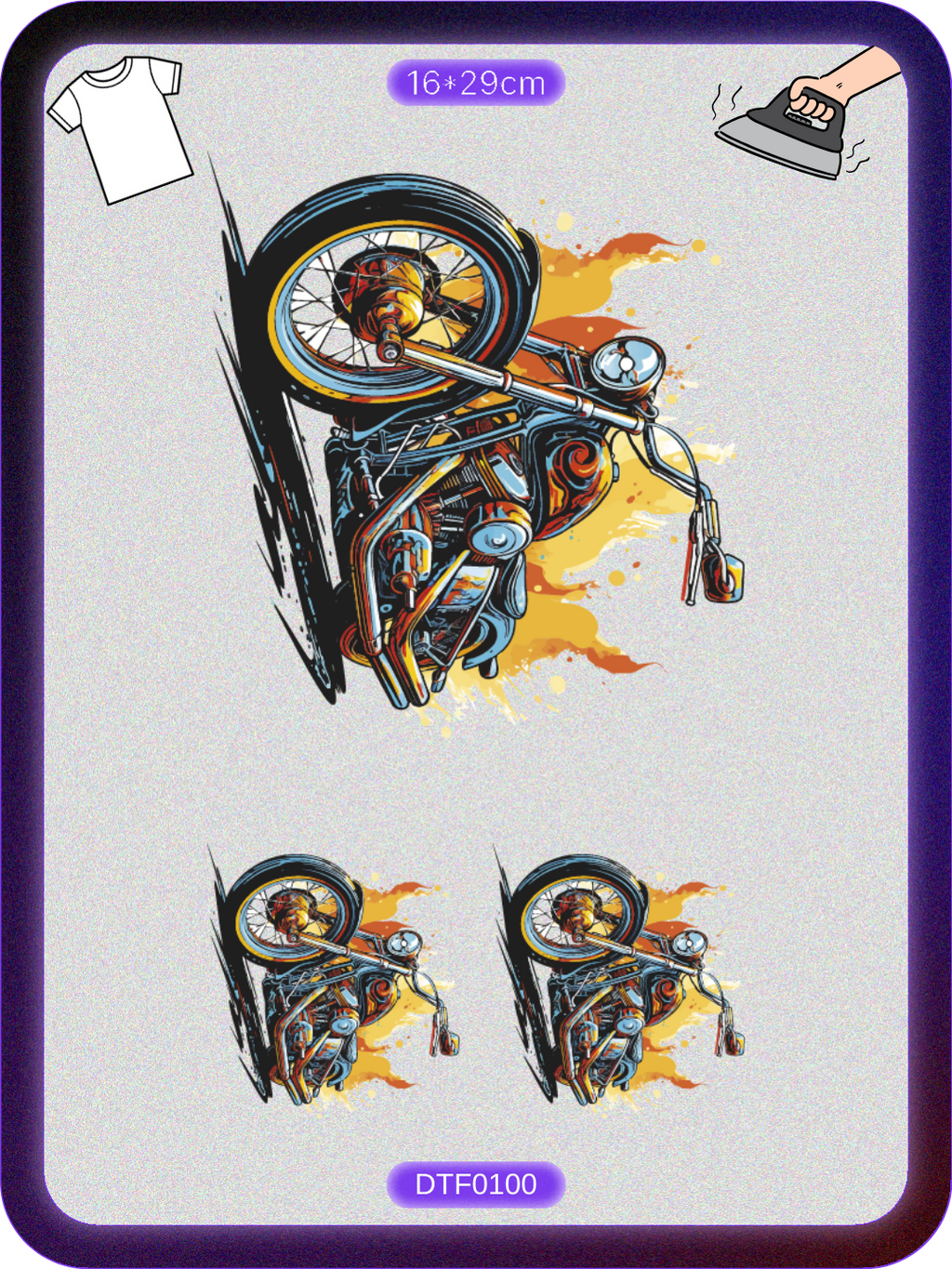 Motosiklet 17 DTF Transfer Kağıdı A4 - Ütüyle Yapıştır