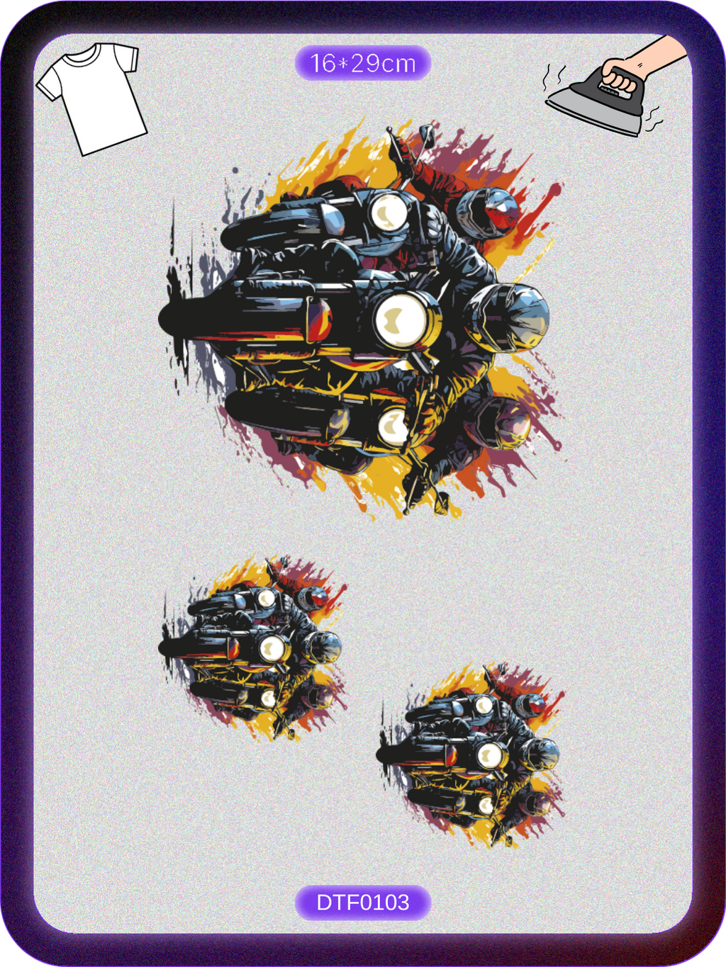 Motosiklet 20 DTF Transfer Kağıdı A4 - Ütüyle Yapıştır