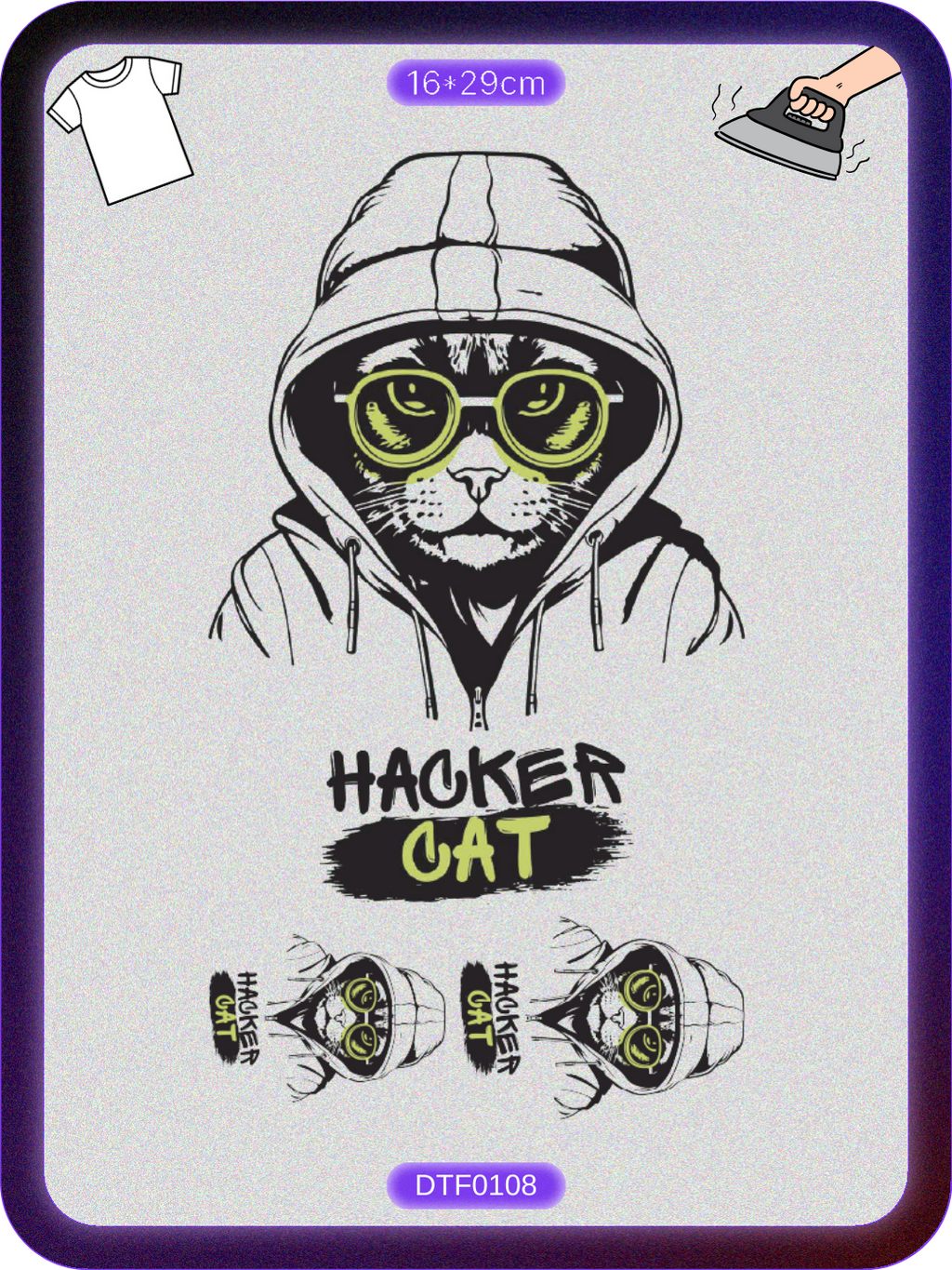 Kedi 7 DTF Transfer Kağıdı A4 - Ütüyle Yapıştır