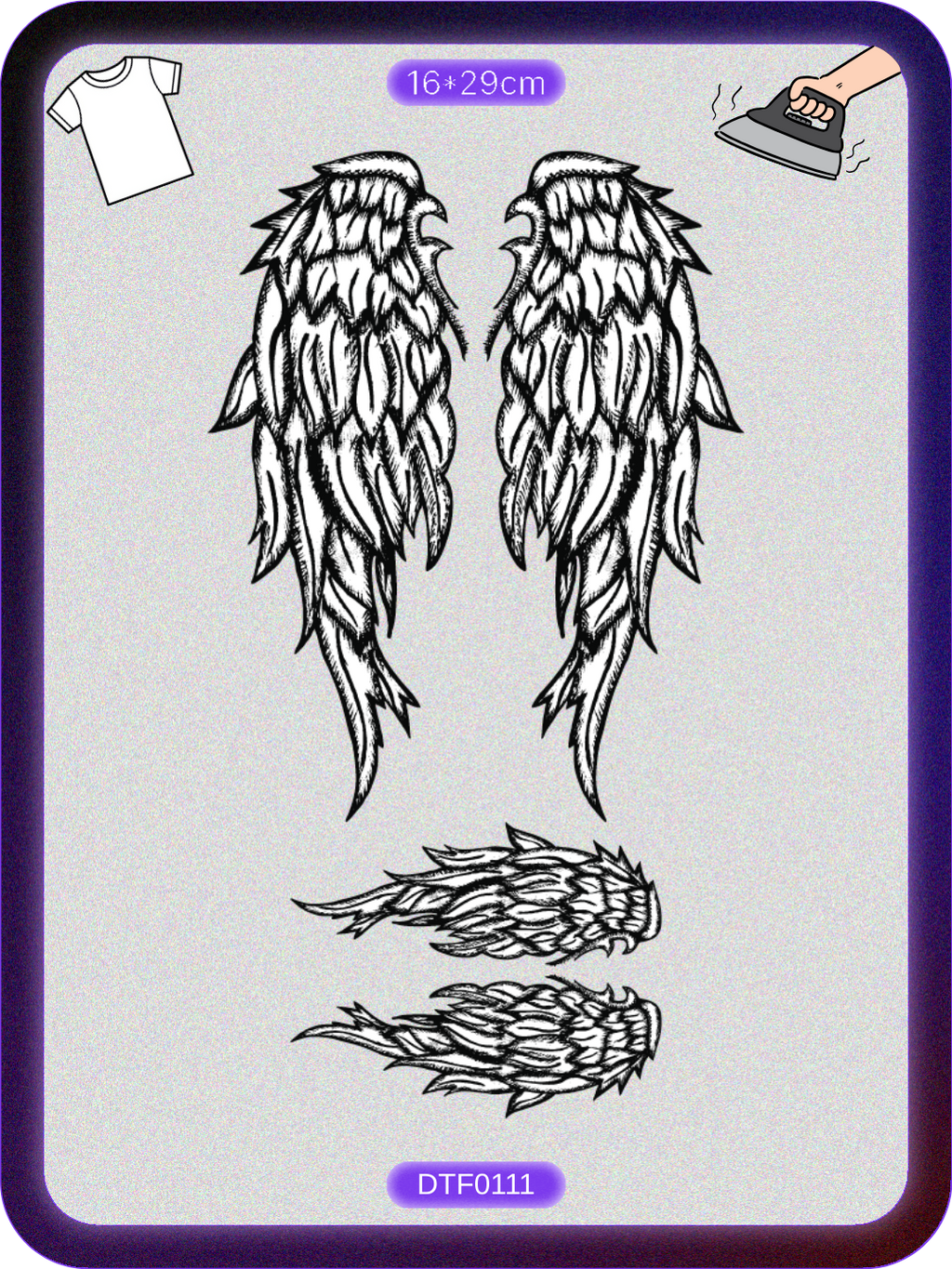 Melek Kanatları 1 DTF Transfer Kağıdı A4 - Ütüyle Yapıştır