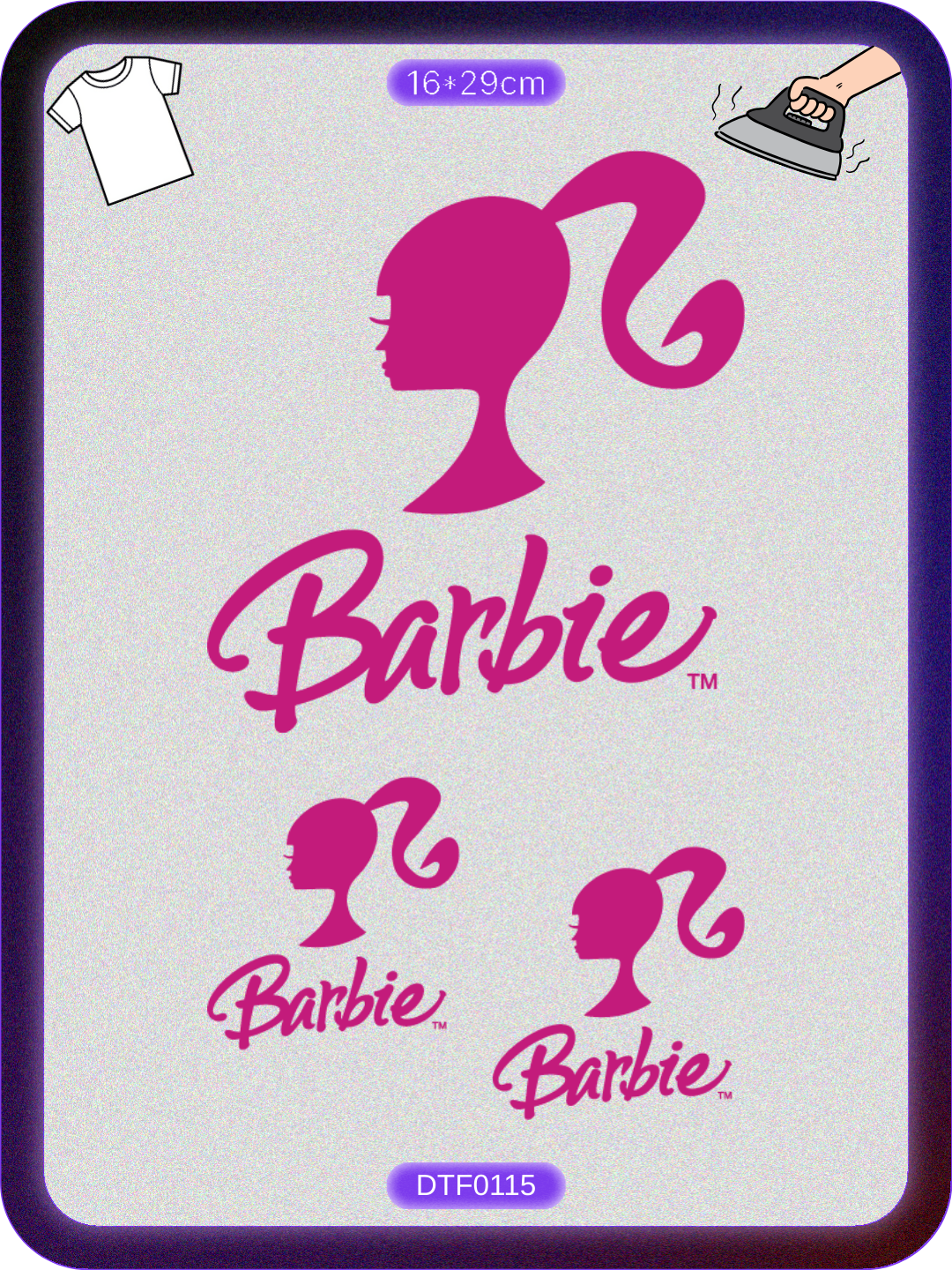 Barbie 3 DTF Transfer Kağıdı A4 - Ütüyle Yapıştır