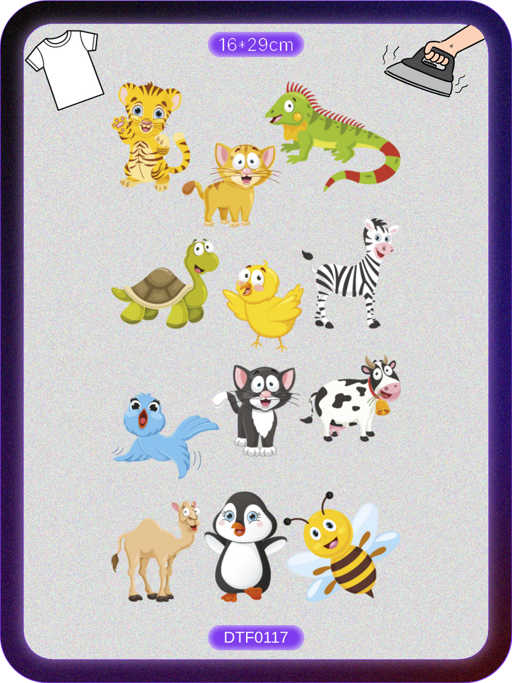 Tatlı Hayvanlar 2 DTF Transfer Kağıdı A4 - Ütüyle Yapıştır