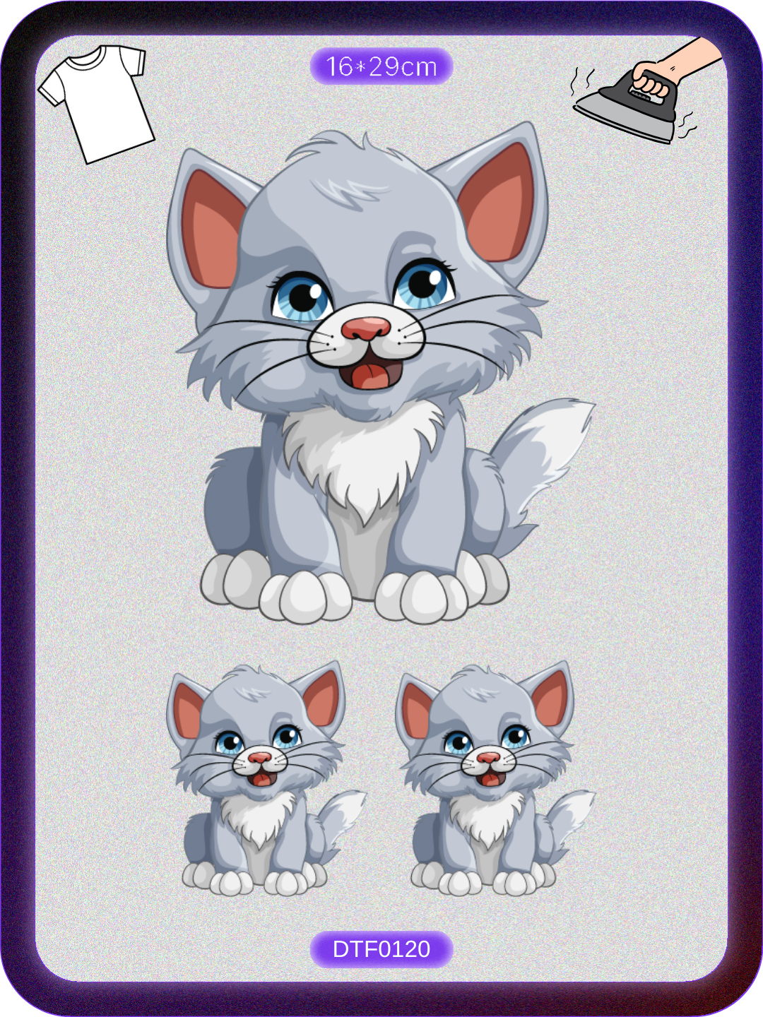 Kedi 8 DTF Transfer Kağıdı A4 - Ütüyle Yapıştır
