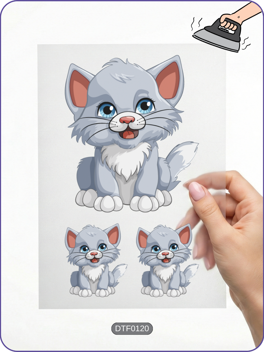 Kedi 8 DTF Transfer Kağıdı A4 - Ütüyle Yapıştır