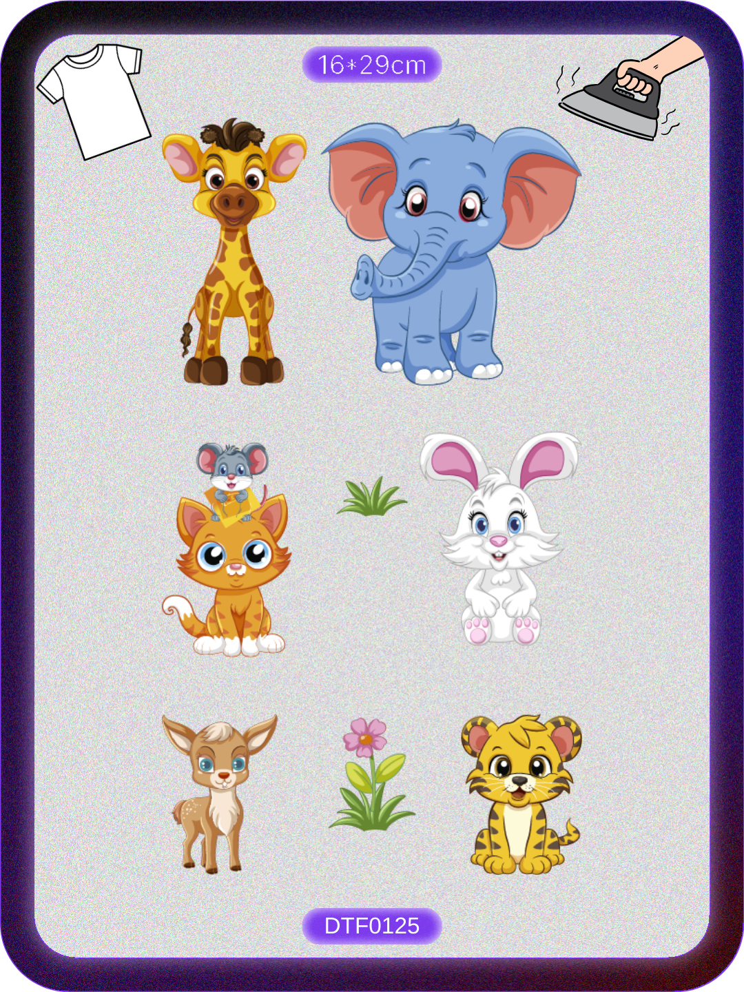 Tatlı Hayvanlar 5 DTF Transfer Kağıdı A4 - Ütüyle Yapıştır Ürün ana görseli