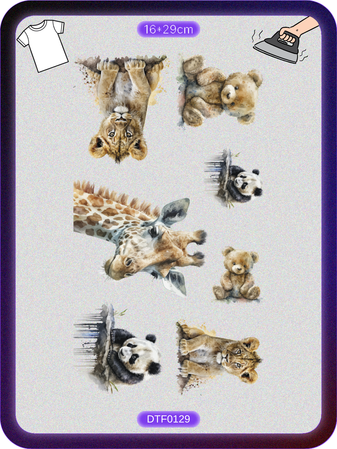 Tatlı Hayvanlar 7 DTF Transfer Kağıdı A4 - Ütüyle Yapıştır Ürün ana görseli