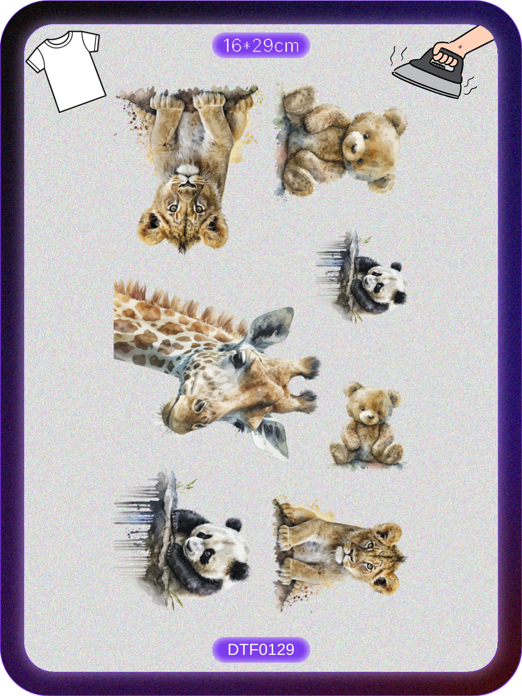 Tatlı Hayvanlar 7 DTF Transfer Kağıdı A4 - Ütüyle Yapıştır