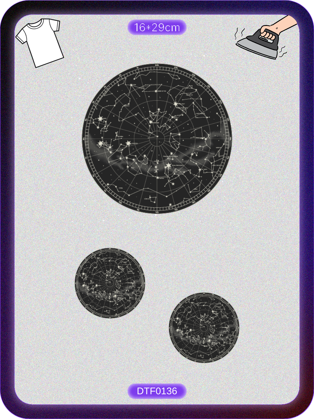 Yıldız Haritası DTF Transfer Kağıdı A4 - Ütüyle Yapıştır