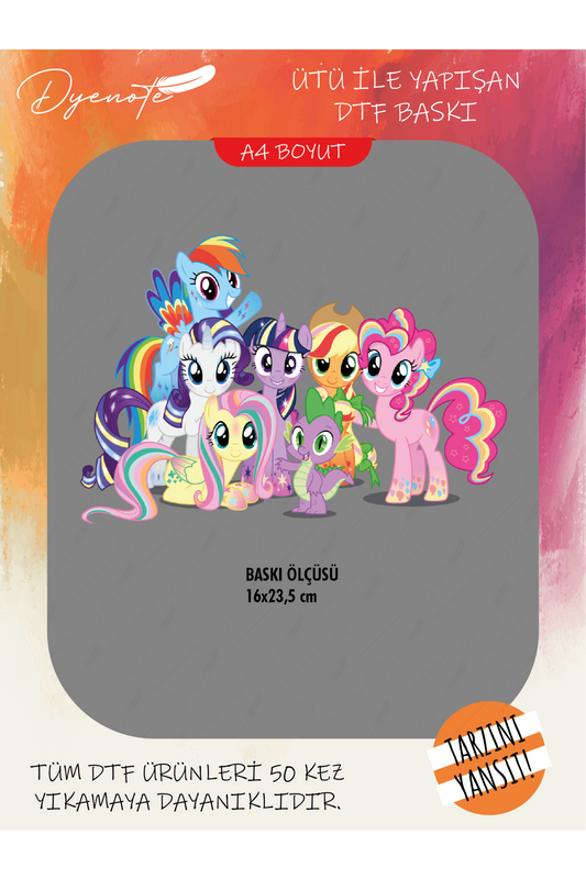 My Little Pony 3 DTF Transfer Kağıdı A4 - Ütüyle Yapıştır