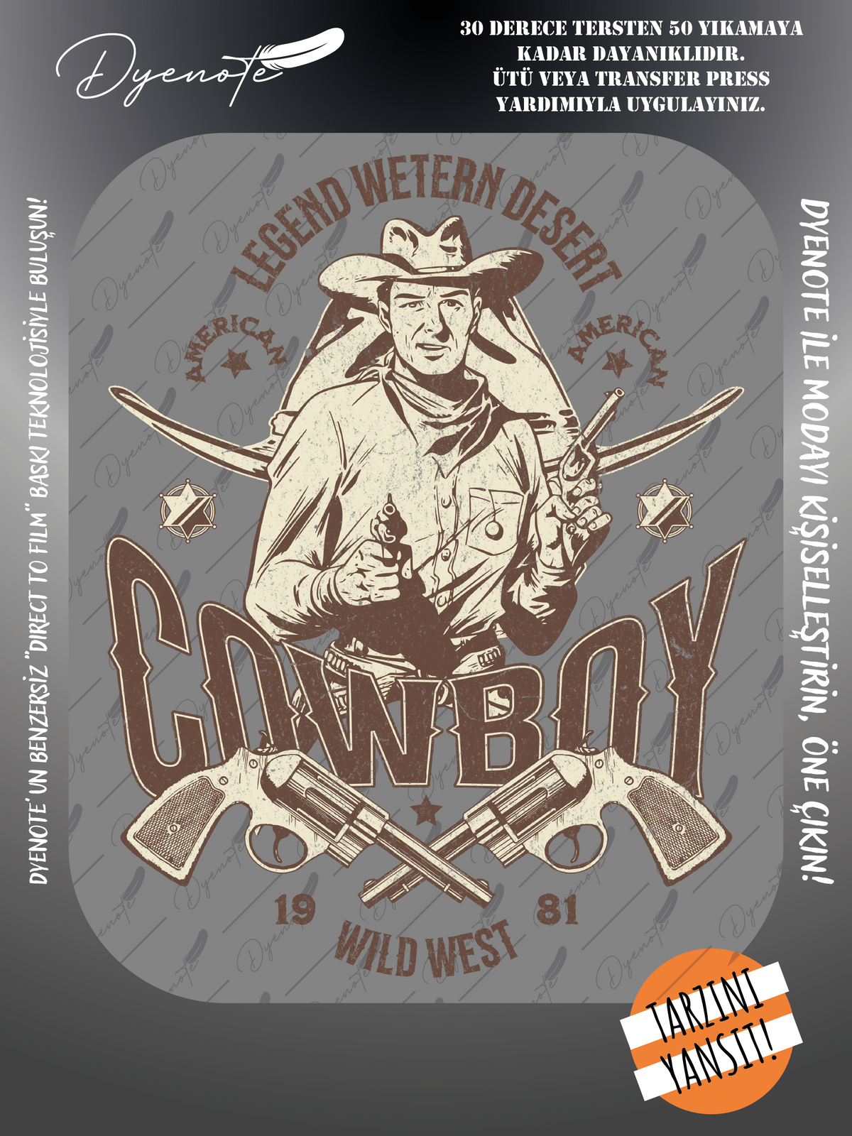 Sokak Giyim Cowboy Baskı - Ütüyle Yapıştır - 20x29 CM