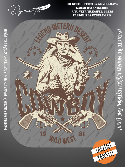 Sokak Giyim Cowboy Baskı - Ütüyle Yapıştır - 20x29 CM