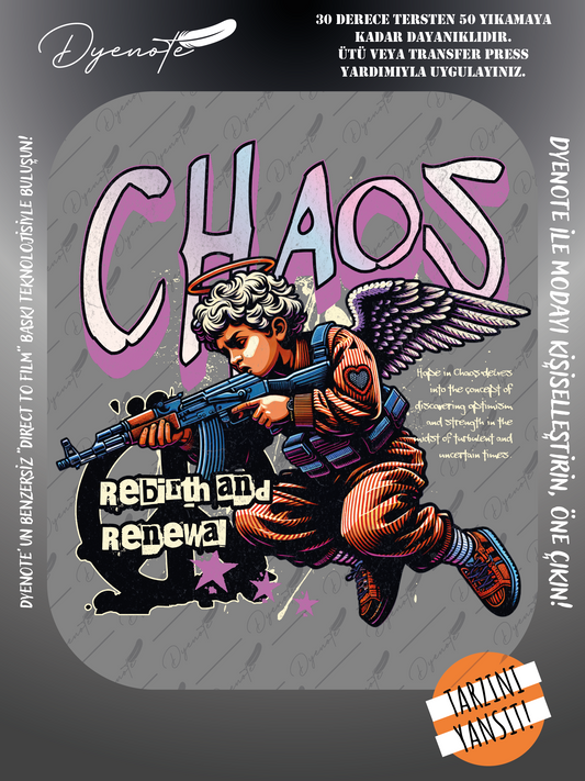 Sokak Giyim Chaos Baskı - Ütüyle Yapıştır - 20x29 CM