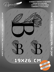 B Monogram Siyah Harf Seti - Ütüyle Yapıştır - 19x26 CM