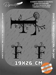 F Monogram Siyah Harf Seti - Ütüyle Yapıştır - 19x26 CM