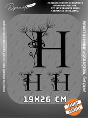 H Monogram Siyah Harf Seti - Ütüyle Yapıştır - 19x26 CM
