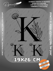 K Monogram Siyah Harf Seti - Ütüyle Yapıştır - 19x26 CM