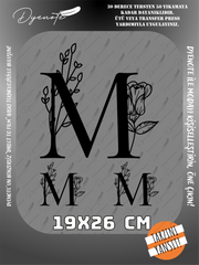 M Monogram Siyah Harf Seti - Ütüyle Yapıştır - 19x26 CM