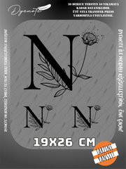 N Monogram Siyah Harf Seti - Ütüyle Yapıştır - 19x26 CM