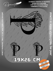 P Monogram Siyah Harf Seti - Ütüyle Yapıştır - 19x26 CM