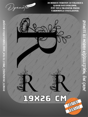 R Monogram Siyah Harf Seti - Ütüyle Yapıştır - 19x26 CM