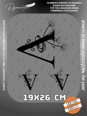 V Monogram Siyah Harf Seti - Ütüyle Yapıştır - 19x26 CM