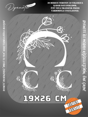 C Monogram Beyaz Harf Seti - Ütüyle Yapıştır - 19x26 CM