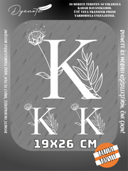 K Monogram Beyaz Harf Seti - Ütüyle Yapıştır - 19x26 CM