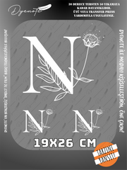 N Monogram Beyaz Harf Seti - Ütüyle Yapıştır - 19x26 CM