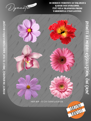 Çiçek Temalı Baskı - Ütüyle Yapıştır - 21x29 CM